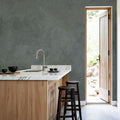 Subtle Plaster Wall, Dark Green Mural Wallpaper - room preview 05