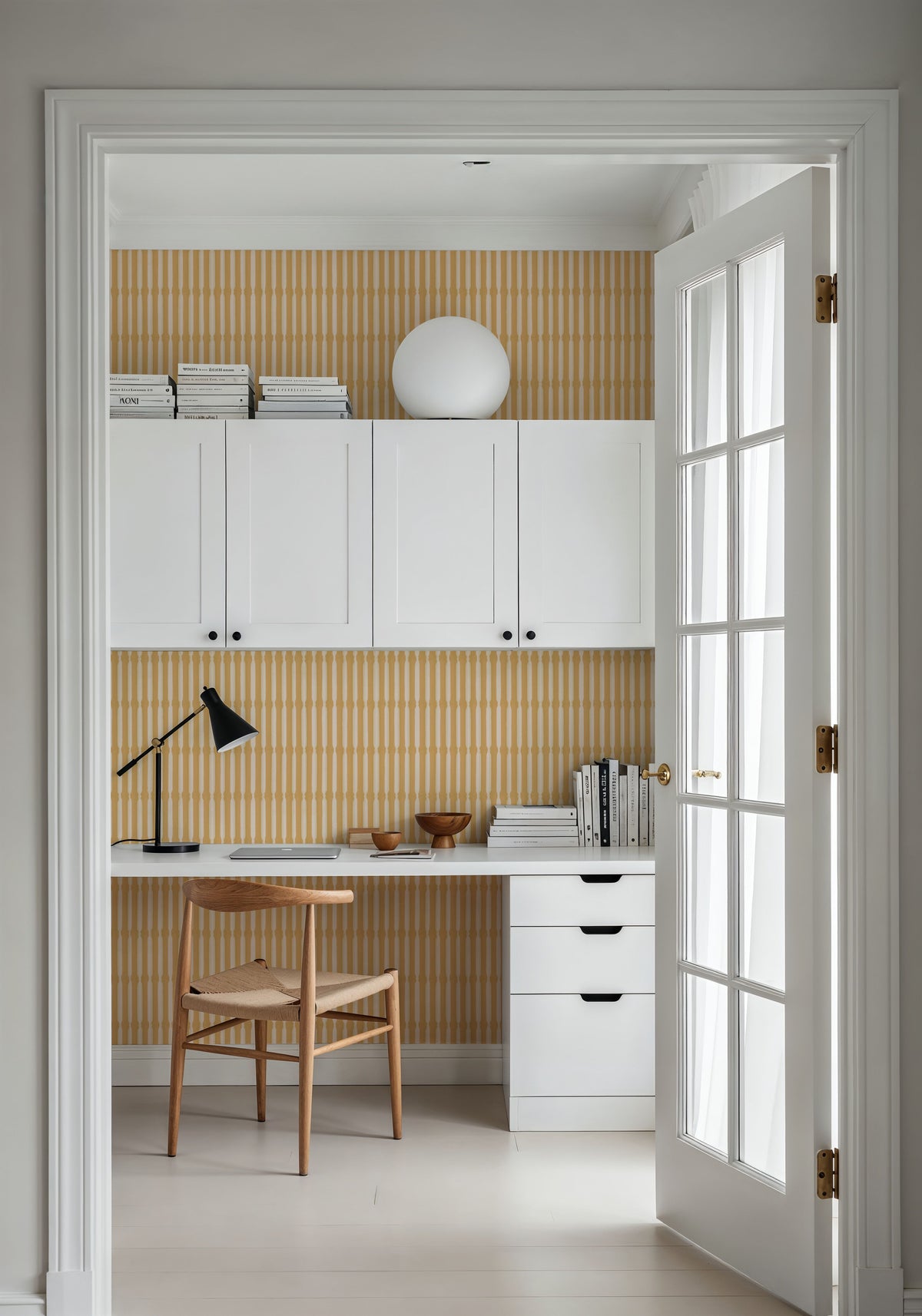 Bamboo Stripes, Sunflower Mural Wallpaper - room preview 05