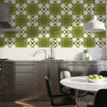 Green Clover Geometry Mural Wallpaper - room preview 05