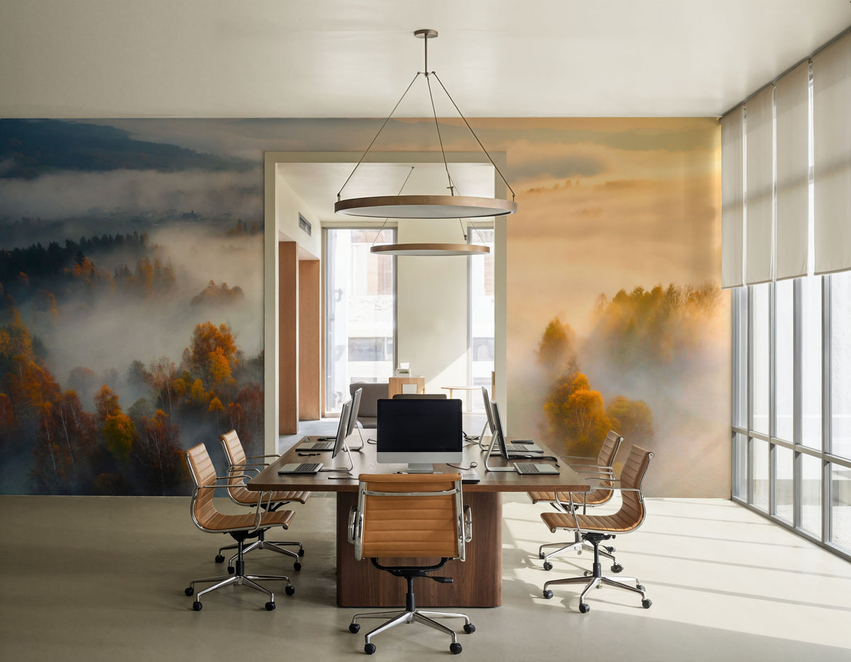 Foggy Birch Dream Mural Wallpaper - room preview 05