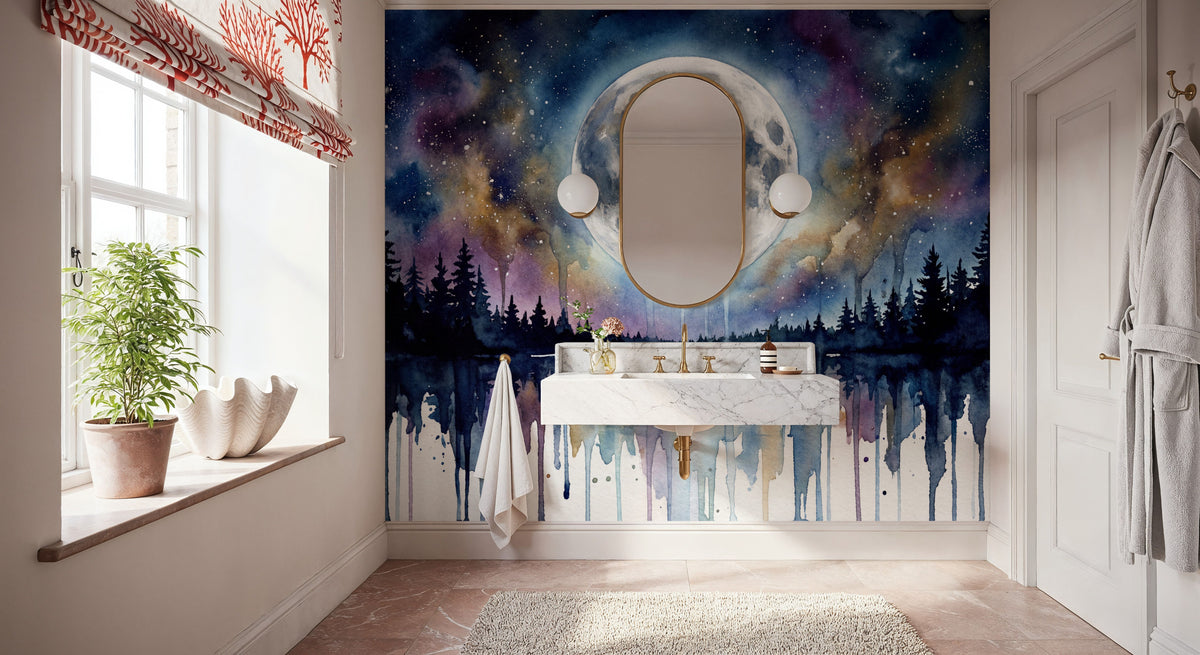 Forest Lake - Powerful Moon Series Mural Wallpaper - room preview 05