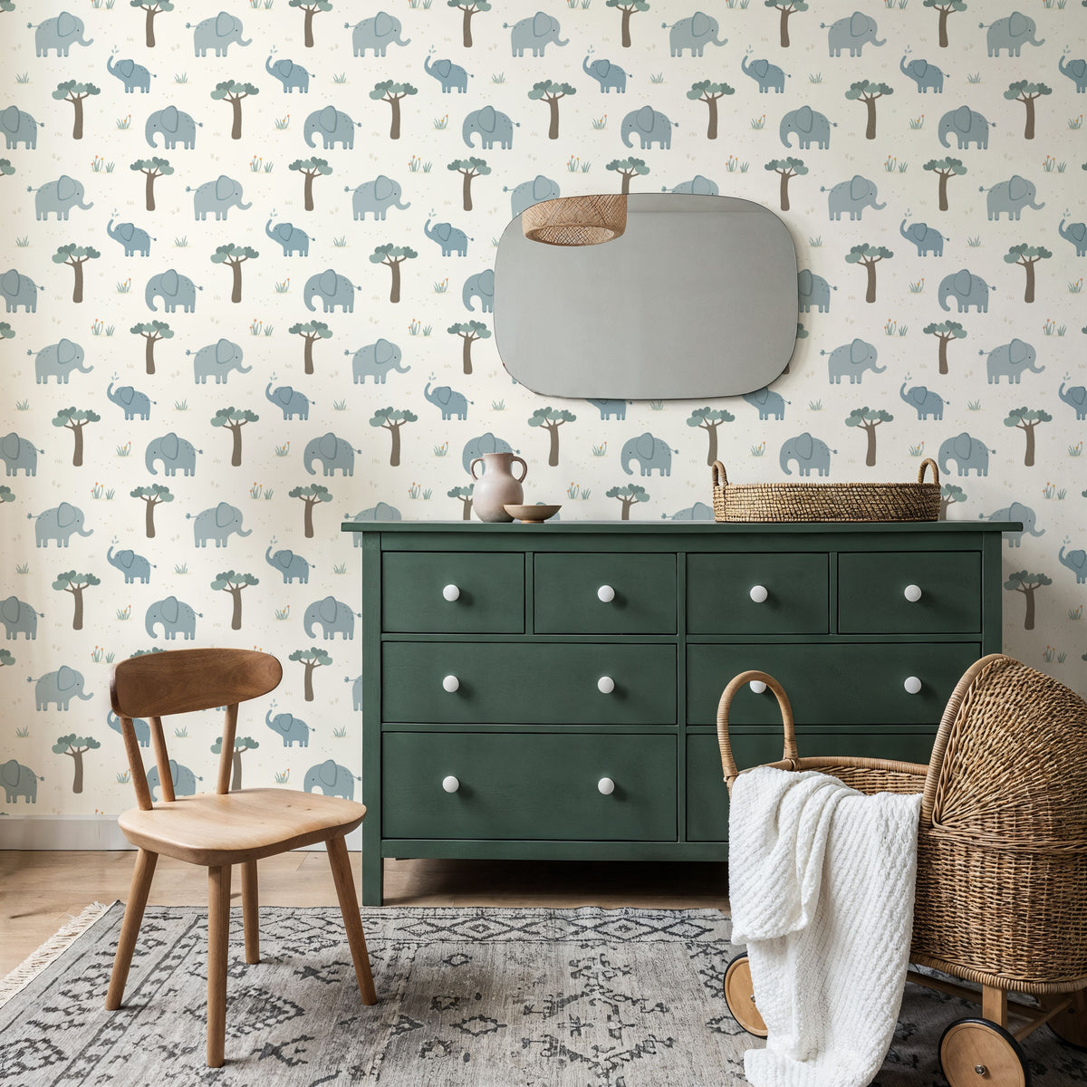 Elephant Meetings Mural Wallpaper - room preview 05