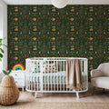 Friends Forever, Forest Green Mural Wallpaper - room preview 05