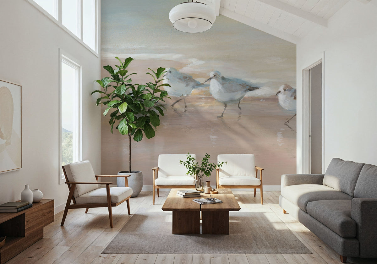 Shorebirds Mural Wallpaper - room preview 05