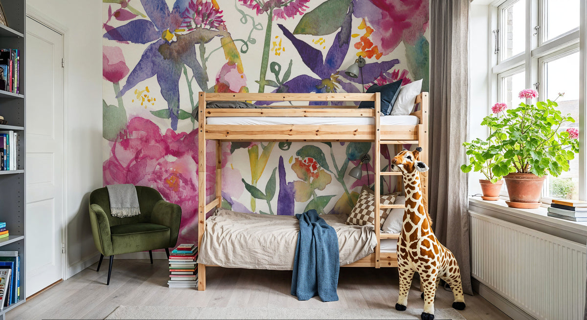 June Flowers Mural Wallpaper - room preview 05
