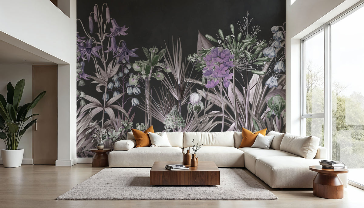 Field of Dreams Dark Purple Mural Wallpaper - room preview 05