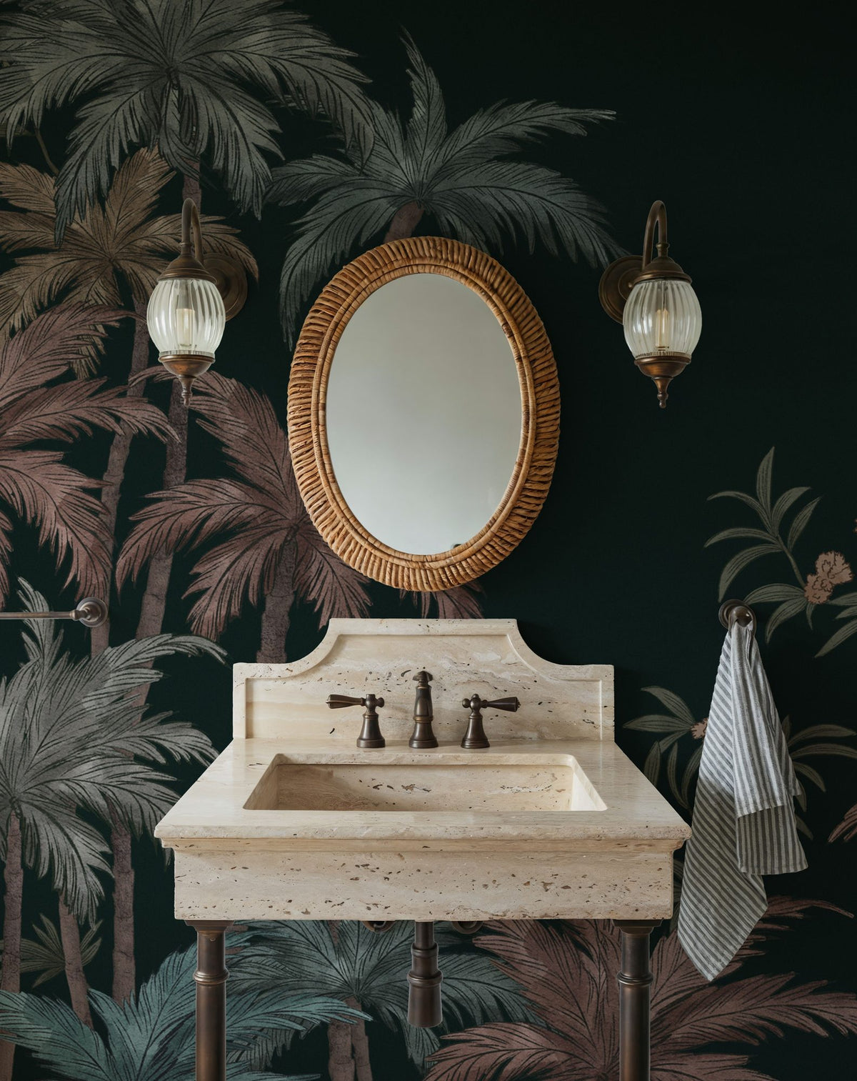 Palm Abode, Midnight Mural Wallpaper - room preview 05