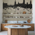 Stockholm Skyline Concrete Mural Wallpaper - room preview 05