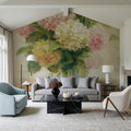 Cottage Hydrangeas in Pink Mural Wallpaper - room preview 05