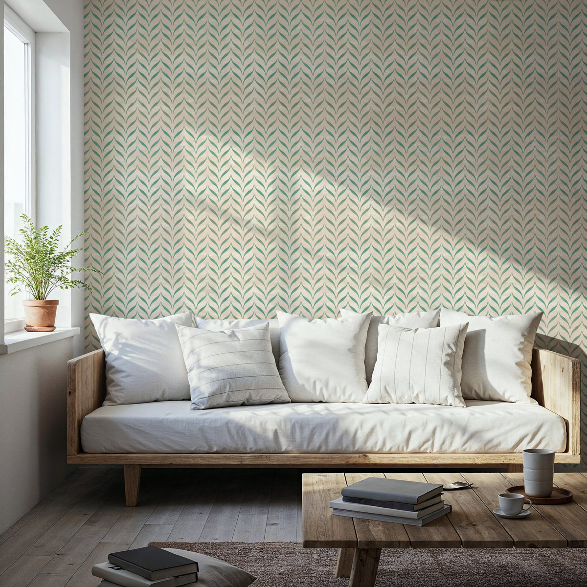 Harvest Arrows White Mural Wallpaper - room preview 05