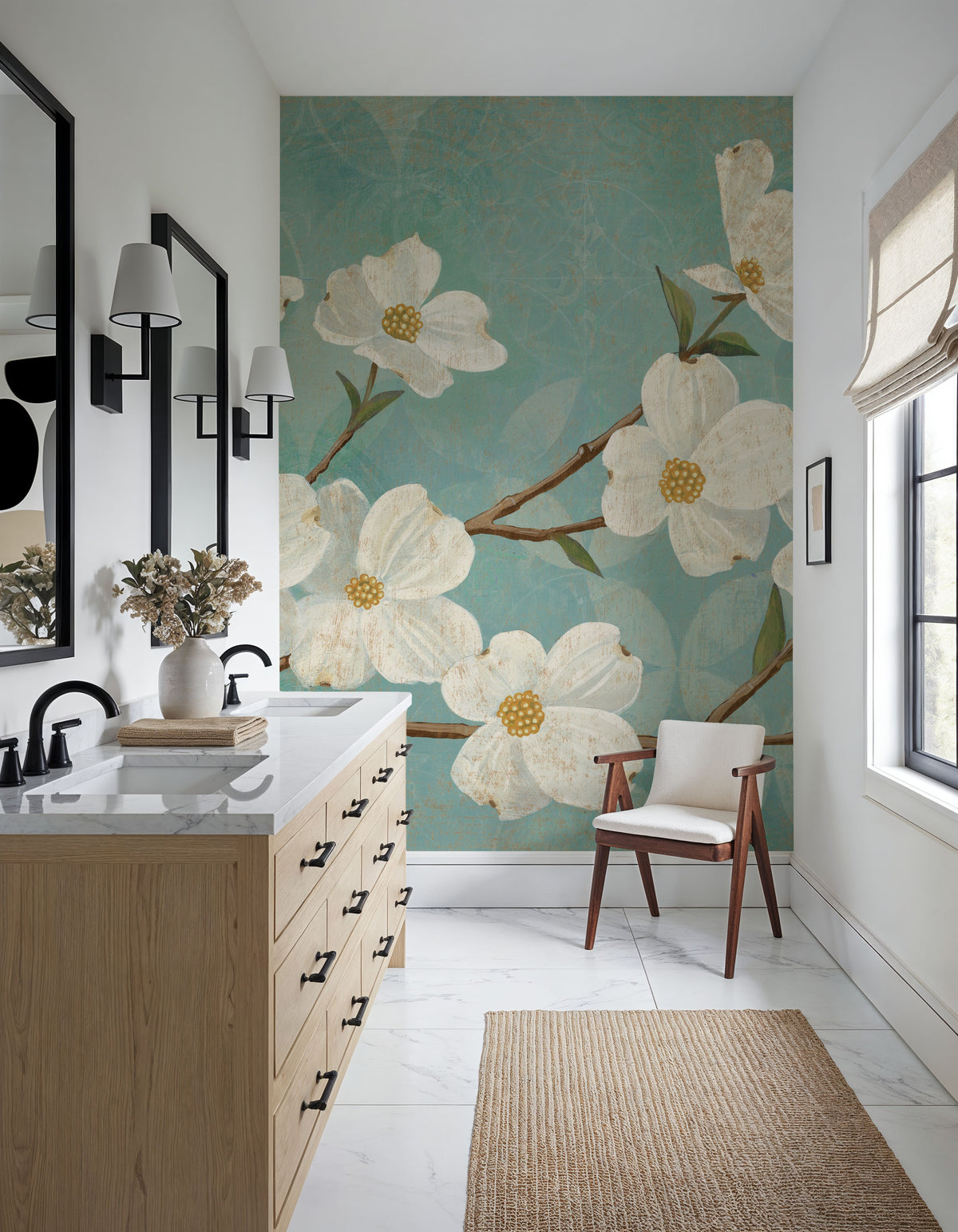 Kimono Blossoms Mural Wallpaper - room preview 05