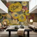 Yellow Floral Duo III Mural Wallpaper - room preview 05