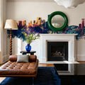 New Orleans Louisiana Skyline Blue & Bronze Mural Wallpaper - room preview 05