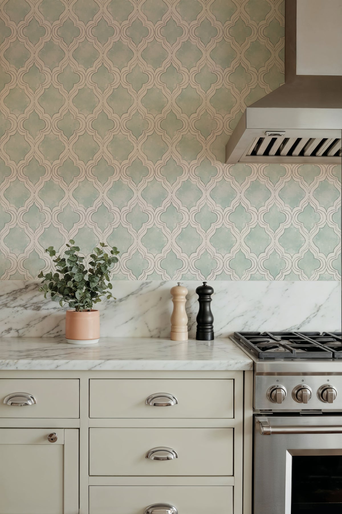 Organic Lines Blue Mural Wallpaper - room preview 05