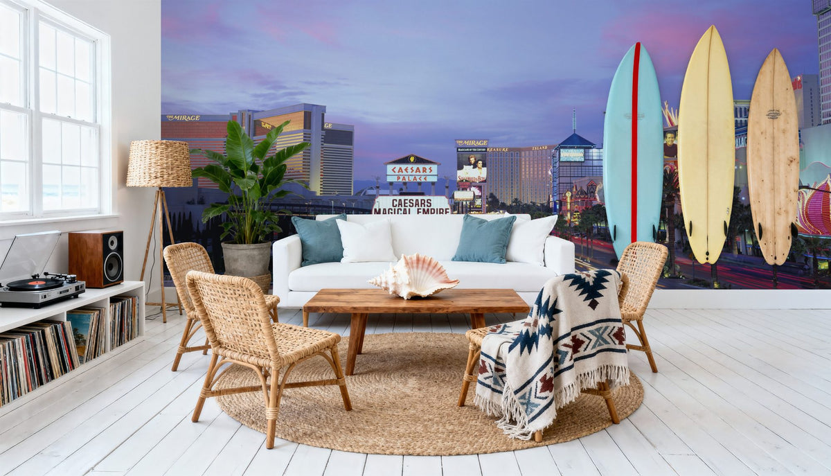 Neon Desert Twilight Mural Wallpaper - room preview 05