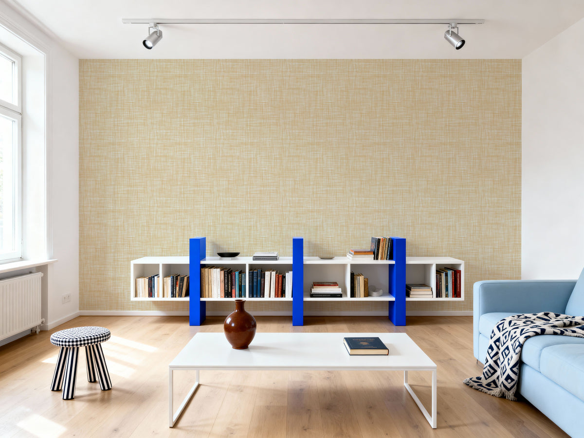 Mottled Linen Effect, Citrus Mural Wallpaper - room preview 05