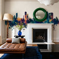 Manila Philippines Skyline Blue & Bronze Mural Wallpaper - room preview 05