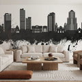 Tegucigalapa Honduras Skyline Black & White Mural Wallpaper - room preview 05