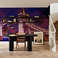 Purple Twilight Bridge Mural Wallpaper - room preview 05