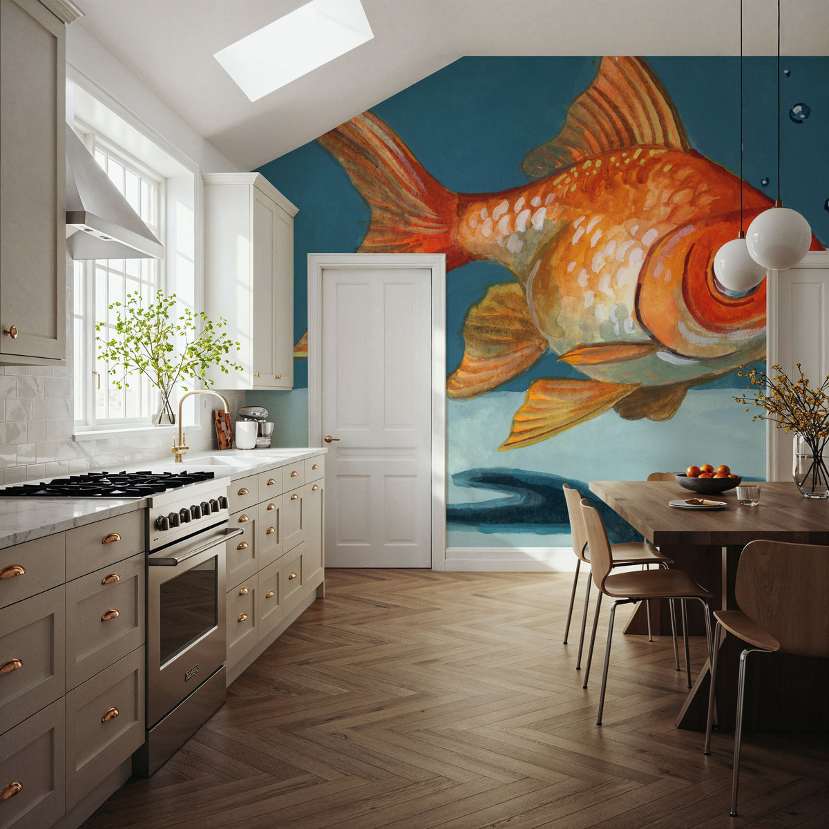 Goldfish Chillin Mural Wallpaper - room preview 05