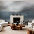 The Silent Horizon, Dusty Blue Mural Wallpaper - room preview 05