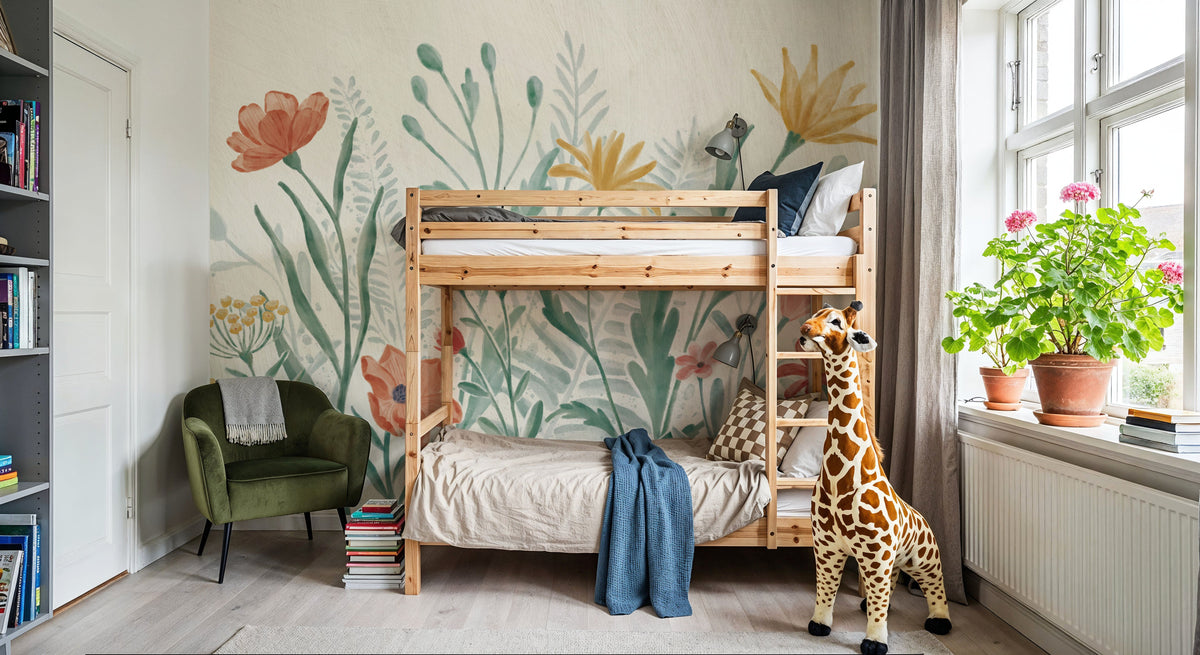 The Wildflowers Tamed Mural Wallpaper - room preview 05