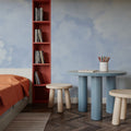 Painted Dreamy Clouds, Bright Blue Mural Wallpaper - room preview 05