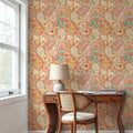 Harvest Paisley Mini Orange Mural Wallpaper - room preview 05