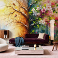 From Winter to Summer in Watercolor Mural Wallpaper - room preview 05