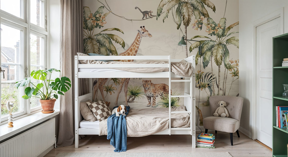 Whimsical Wildlife Mural Wallpaper - room preview 05