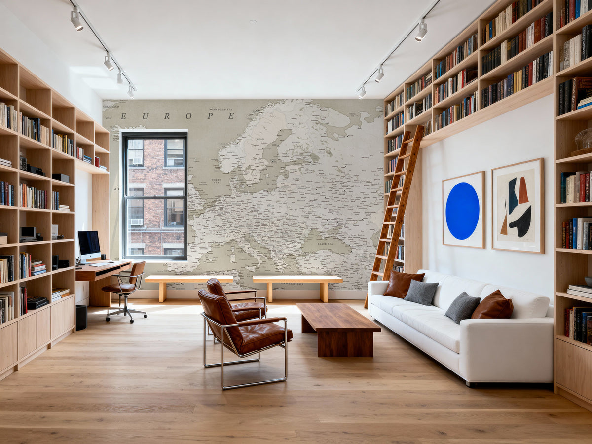 Europe Map Detailed - Sarai Mural Wallpaper - room preview 05
