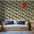 Market Flowers on Green Mural Wallpaper - room preview 05