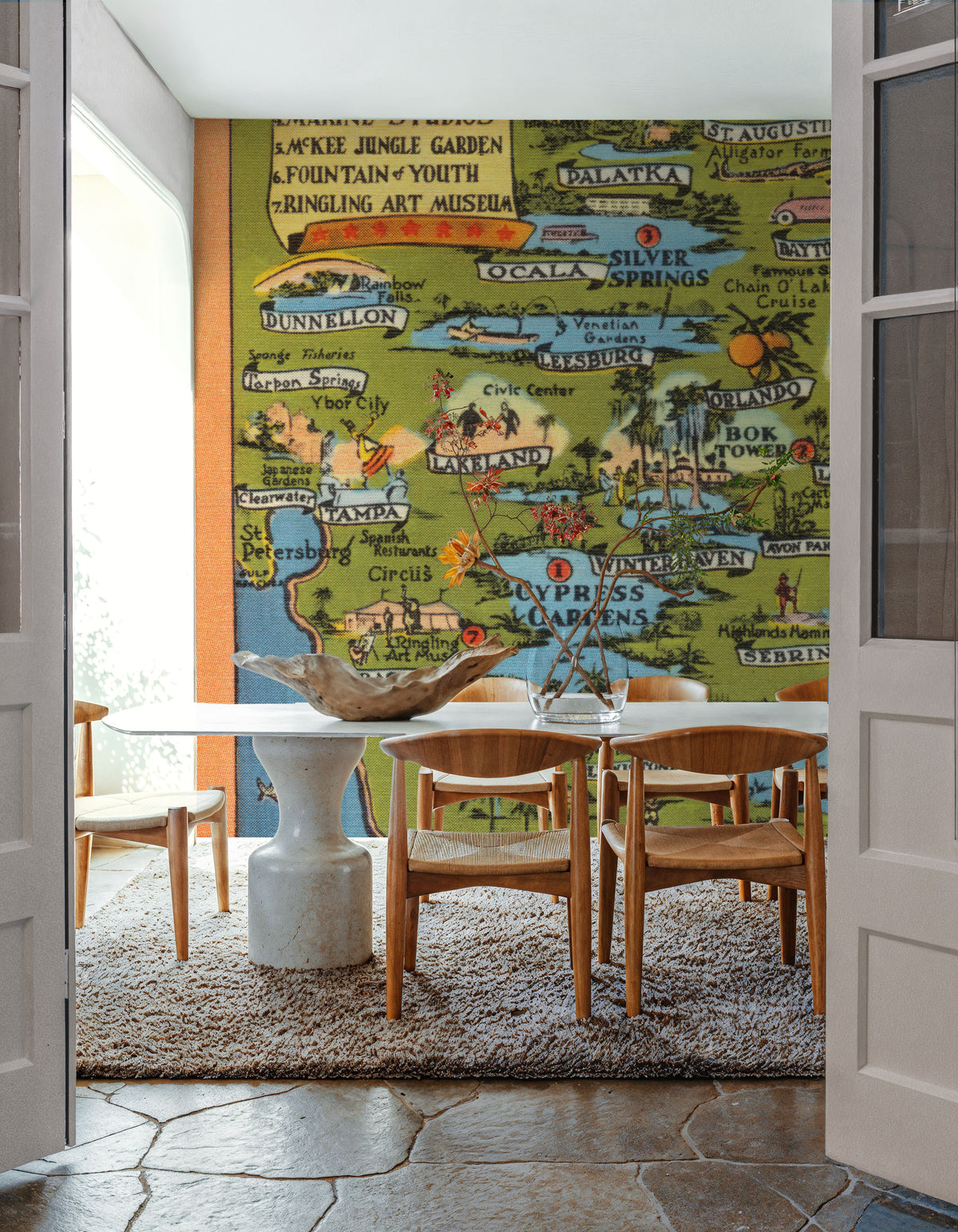 Vintage South Florida Map Mural Wallpaper - room preview 05