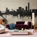 Manchester England Skyline Concrete Mural Wallpaper - room preview 05