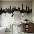 Munich Skyline Black & White Mural Wallpaper - room preview 05