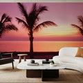 Tropical Twilight Silhouette Mural Wallpaper - Red Tone - room preview 05