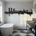 Umeå Skyline Black & White Mural Wallpaper - room preview 05