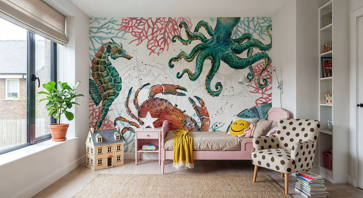 Ocean Finds Mural Wallpaper - room preview 05