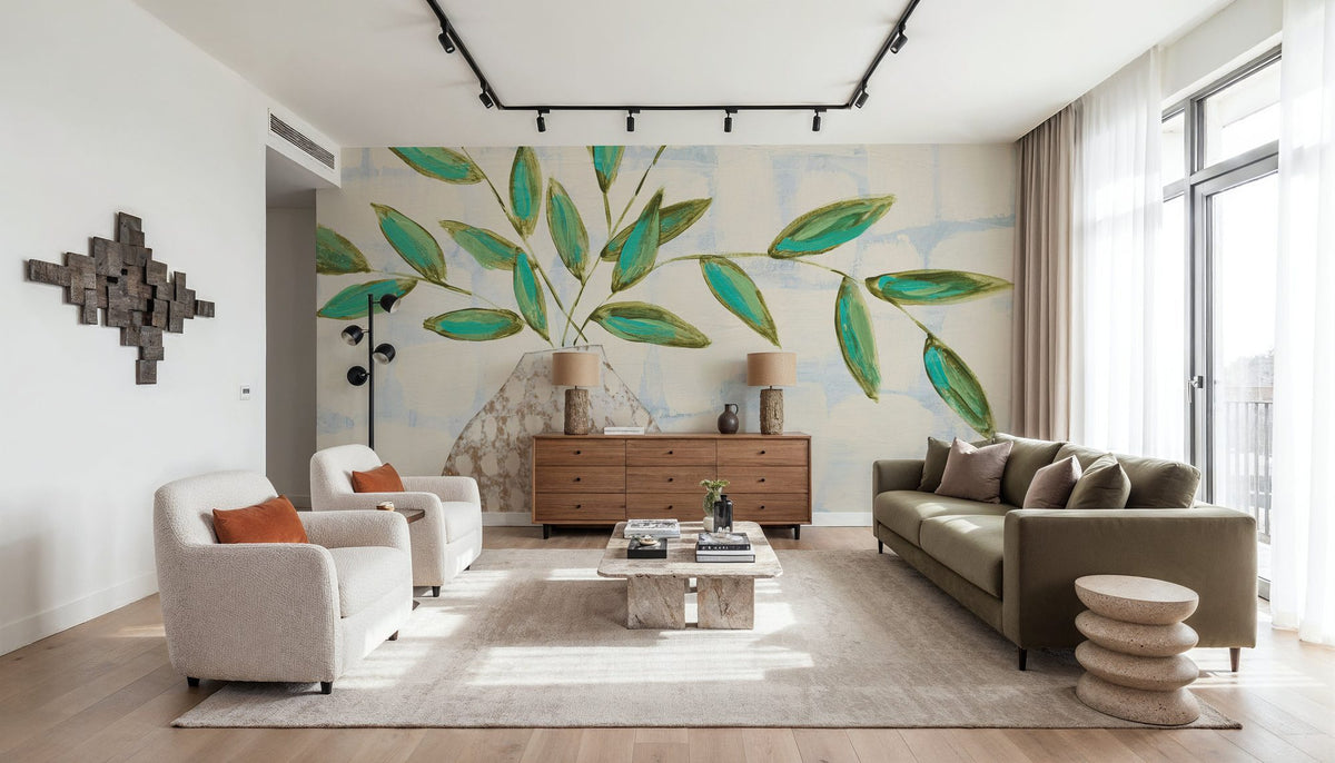 Joyful Leaves Mural Wallpaper - room preview 05