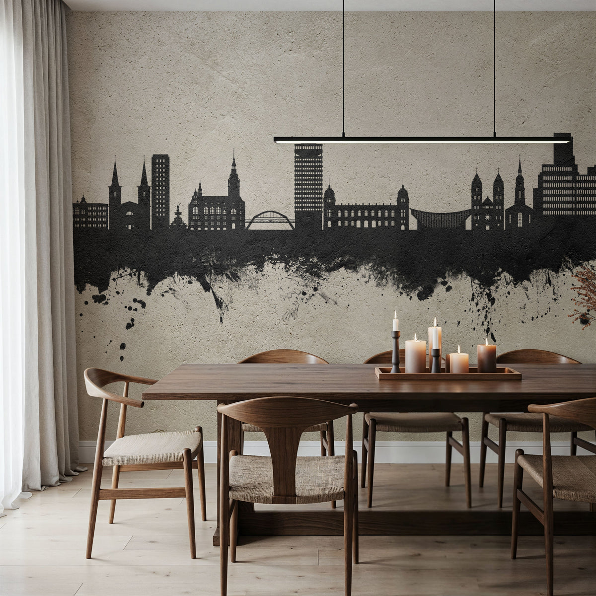 Wuppertal Germany Skyline Concrete Mural Wallpaper - room preview 05