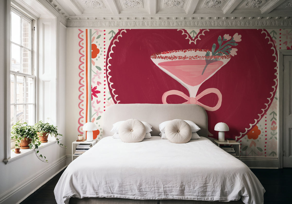 Blooming Hearts IV Cocktail Mural Wallpaper - room preview 05
