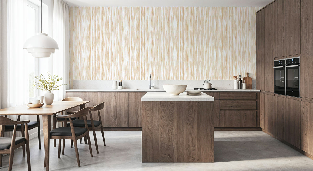 Lone Lines White Mural Wallpaper - room preview 05
