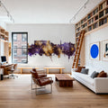 Oban Scotland Skyline Purple & Gold Mural Wallpaper - room preview 05