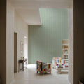 Faux Cloth Texture, Ocean Green Mural Wallpaper - room preview 05