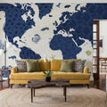 Sea This Map White Mural Wallpaper - room preview 05