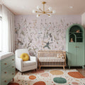 Bird Garden Light Pink Mural Wallpaper - room preview 05