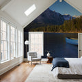 Mountain Lake Canoe Mural Wallpaper - room preview 05