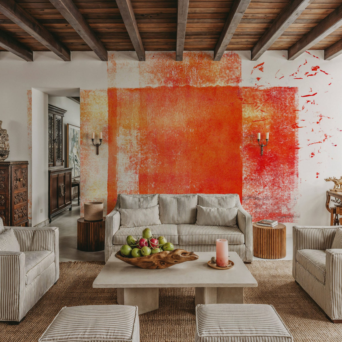 Dwellpaper Rustic Red Geometry Mural Wallpaper image 5