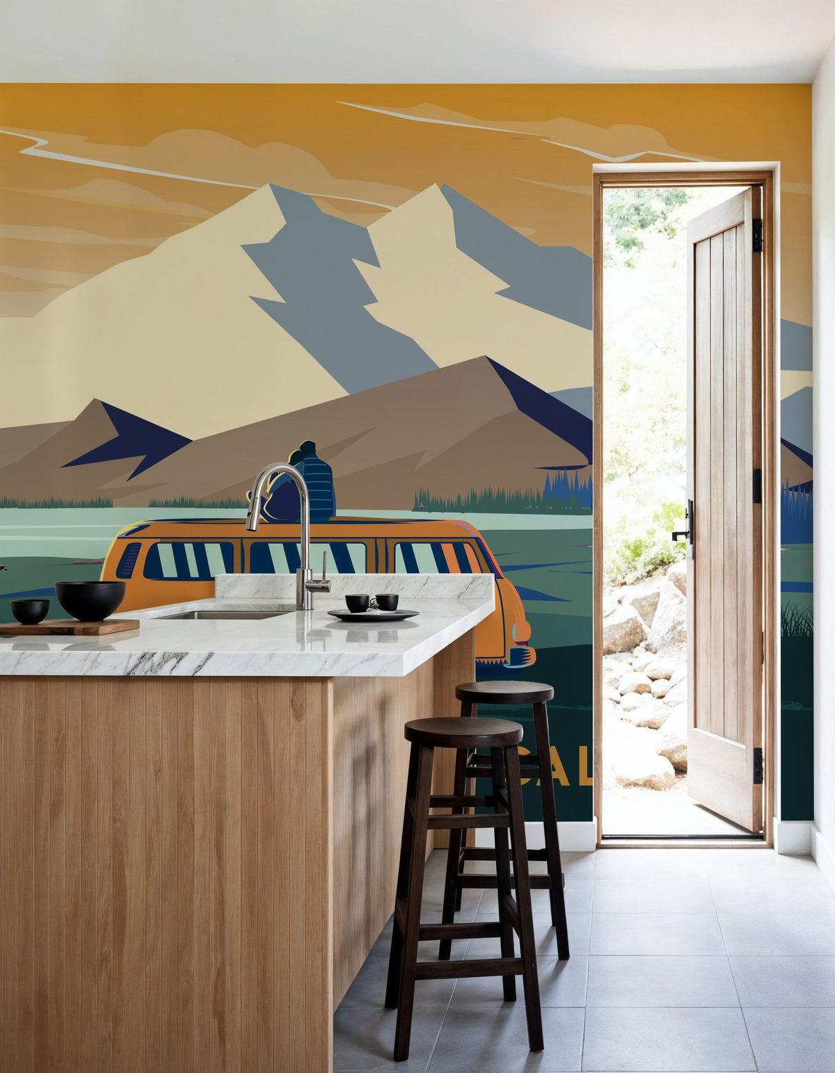 The Mountains Are Calling Mural Wallpaper - room preview 05