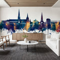 Lichfield England Skyline Blue & Bronze Mural Wallpaper - room preview 05